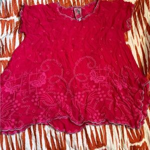 Women's Pink Embroidered Top